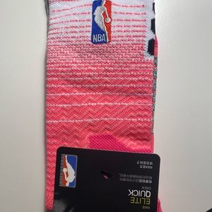 Nike NBA Basketball Elite Dri-Fit Crew Socks Pink White Adult Size Large